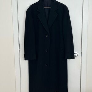 Perry Ellis Classic Long Black Overcoat